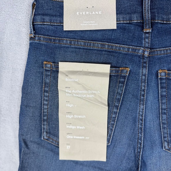 Everlane Women'The Authentic Stretch Slim Bootcut Jeana Indigo Wash Size 27 - Picture 9 of 11